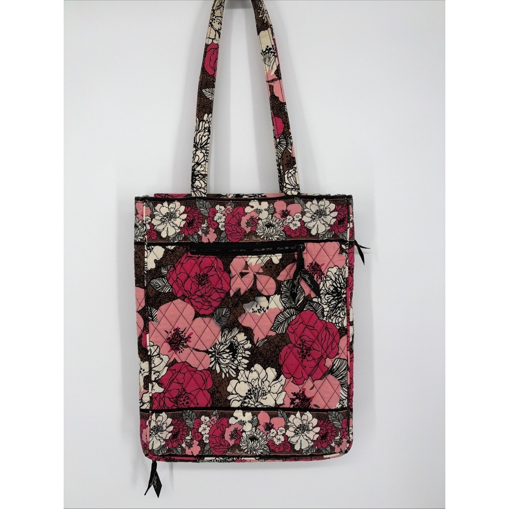 Vera Bradley Quilted Checkpoint Friendly Laptop Bag Rose Floral Travel